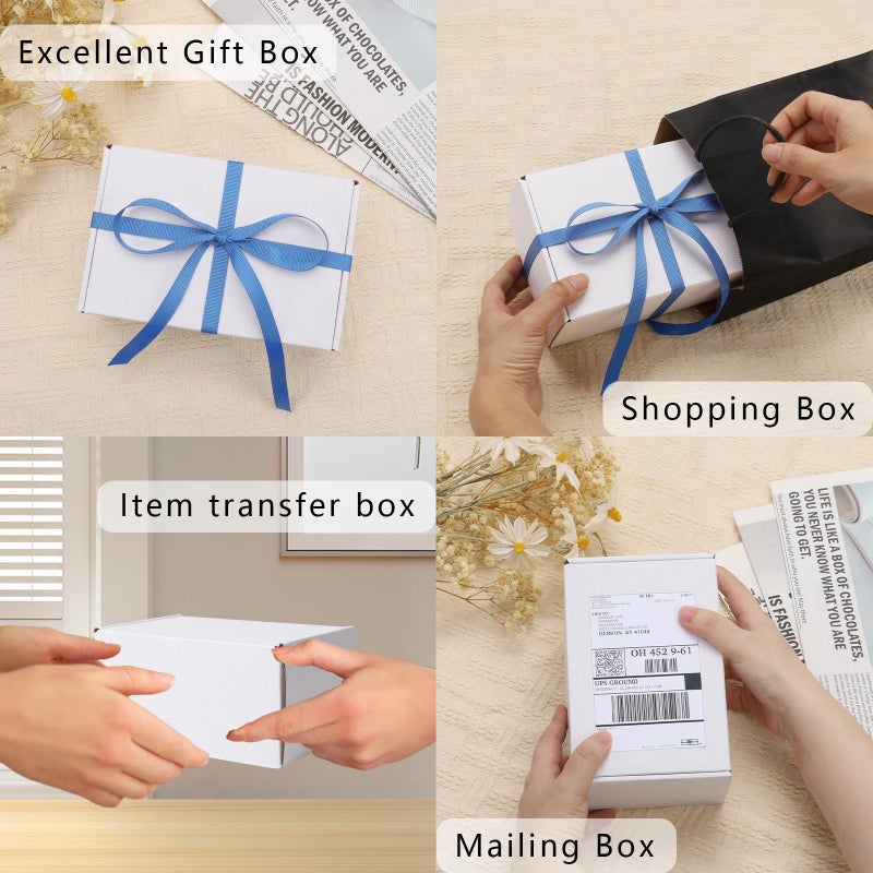 BIOBROWN 6x4x3"" 50 Pack Corrugated Cardboard Boxes Small Shipping Box for Packaging Small Business Mailer Mailing White - Image 3